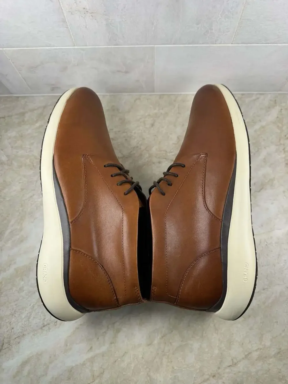 Cole Haan Grand Troy Leather Chukka Boots British Tan Size 9.5